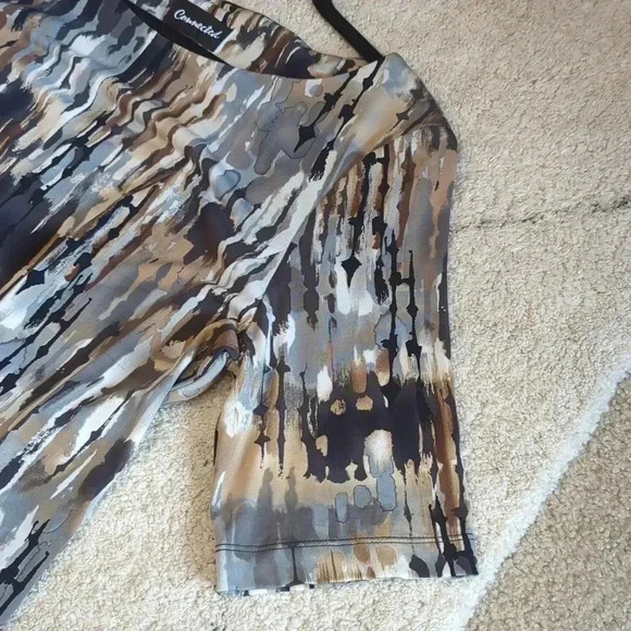 Connected Apparel Fit Flare Dress Women's Size 12 Multicolored Watercolor A-Line - Picture 8 of 12